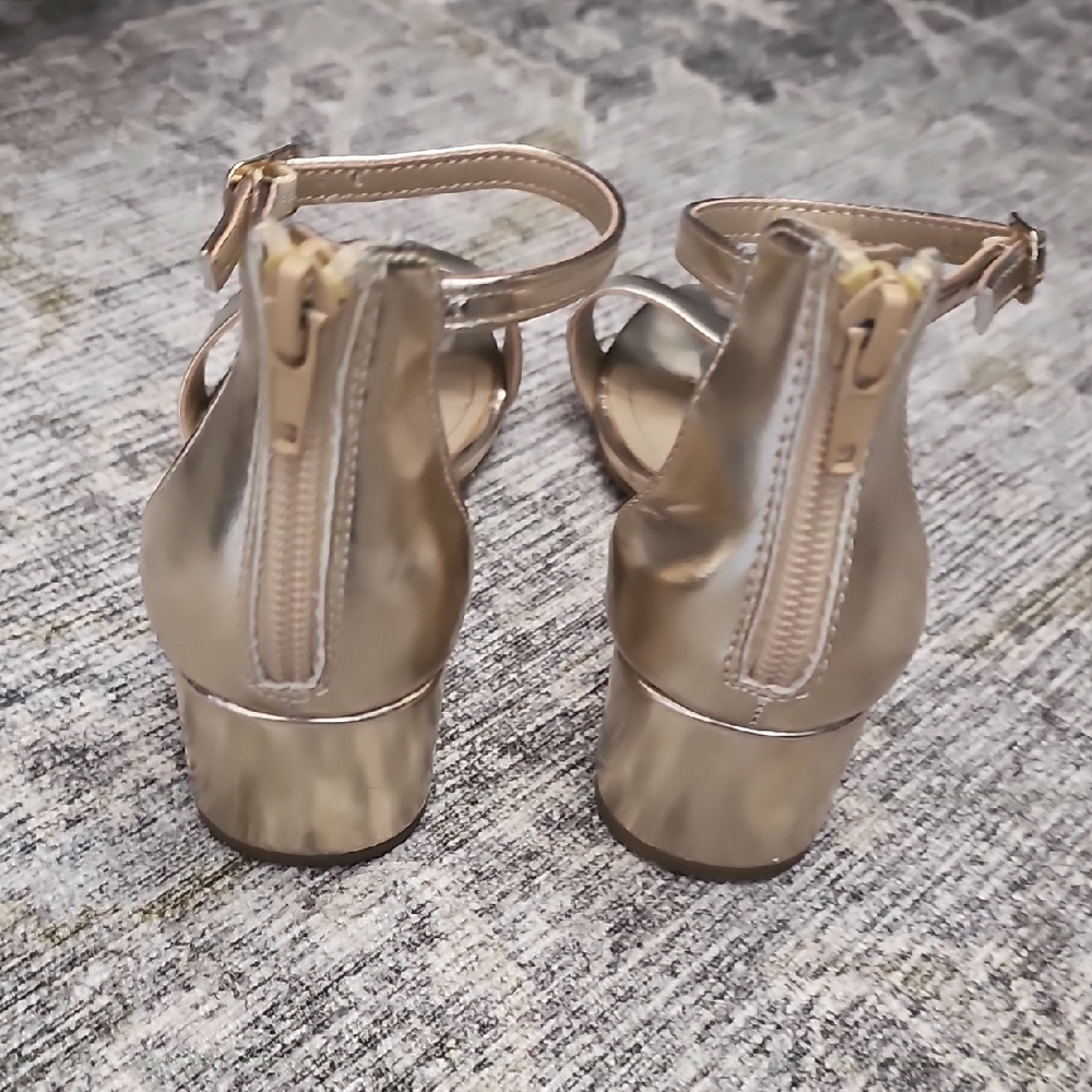 The Touch Gold Ankle Strap Sandals - Picture 5 of 7